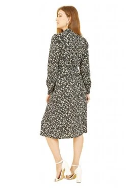 Yumi Black Leopard Print Shirt Dress -Yumi Clothing Shop 0BKXLD8t 14843