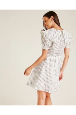 Dusty Pink Polka Dot Collar Mini Dress -Yumi Clothing Shop 0P8soH7e 12033