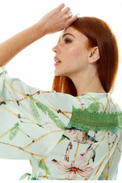 Liquorish Bird Print Maxi Wrap Dress In Mint Green -Yumi Clothing Shop 0jrZ4jxN 10669