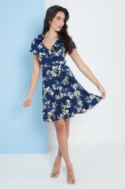 Lilura London Navy Blue Floral Wrap Frill Dress 11 Lilura London Navy Blue Floral Wrap Frill Dress -Yumi Clothing Shop 0m3uUIyU 15701