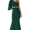 Goddiva Off The Shoulder Flair Maxi Dress - Emerald