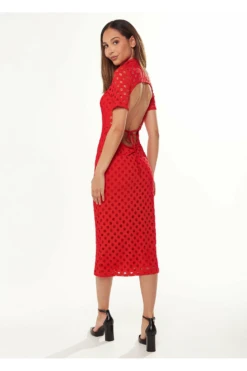 Liquorish High Neck Open Back Red Midi Dress - Red 8 Liquorish High Neck Open Back Red Midi Dress - Red -Yumi Clothing Shop 1X3idIO1 7972