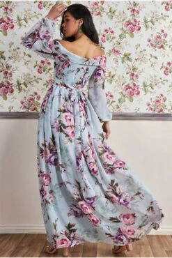 Goddiva Drop Shoulder Wrap Maxi Dress - Sage Green -Yumi Clothing Shop 1ermSHhI 11094