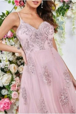 Goddiva High Low Scalloped Midi Dress - Blush -Yumi Clothing Shop 1xt5rNhh 9543