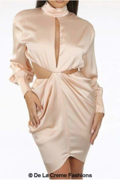 De La Creme Fashions Pleated High Neck Cut Out Mini Dress 19 De La Creme Fashions Pleated High Neck Cut Out Mini Dress -Yumi Clothing Shop 22z9cBWs 9588