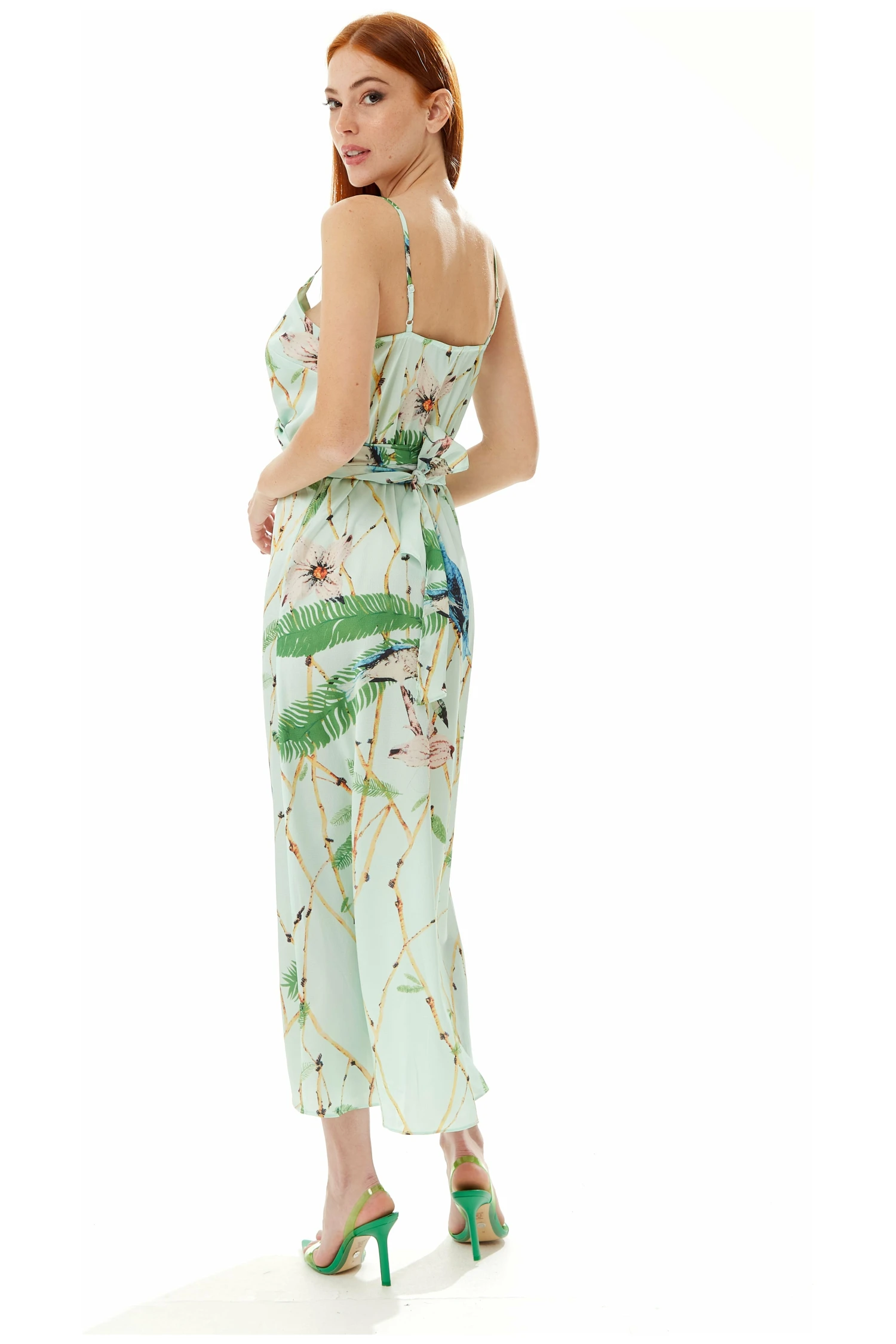 Liquorish Bird Print Cami Maxi Dress In Mint Green 3 Liquorish Bird Print Cami Maxi Dress In Mint Green - Image 3
