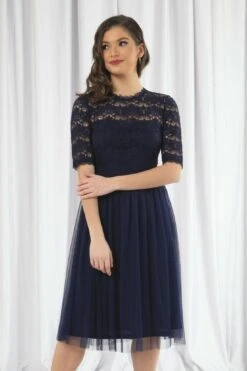 Double Second Navy Lace Dress With Tulle Skirt 9 Double Second Navy Lace Dress With Tulle Skirt -Yumi Clothing Shop 2Ysj8tUH 11909
