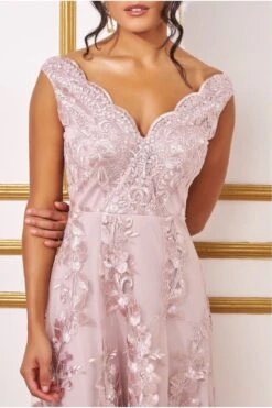 Goddiva Scalloped Neck Lace Midi Dress - Blush -Yumi Clothing Shop 2n1K2Z0E 13422