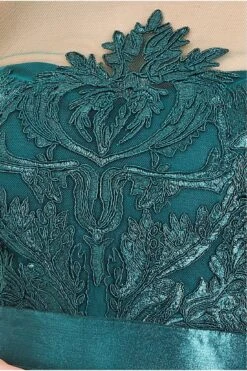 Goddiva Modesty Mesh & Scuba Maxi Dress - Emerald Green -Yumi Clothing Shop 3AozwCQR 15370