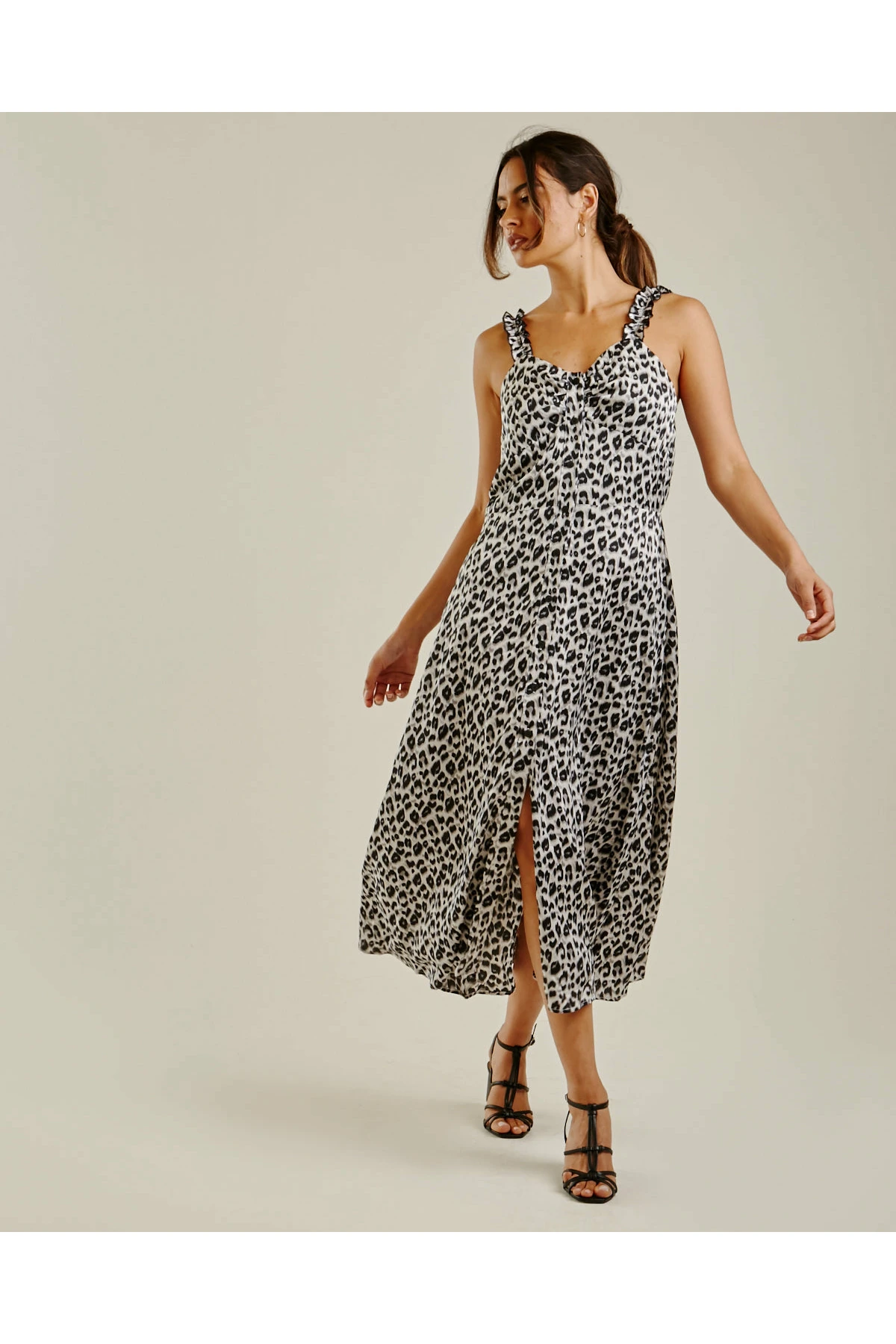 Dusty Pink Animal Print Silky Midi Dress 1 Dusty Pink Animal Print Silky Midi Dress