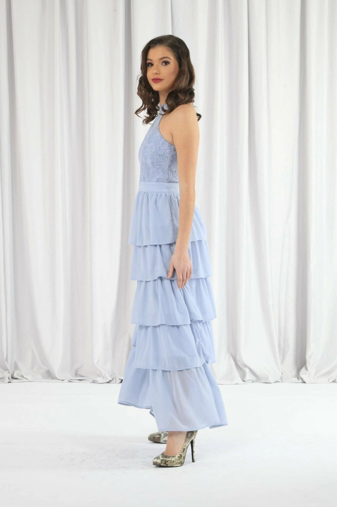 Double Second Light Blue Tiered Bridesmaid Dress 5 Double Second Light Blue Tiered Bridesmaid Dress - Image 5