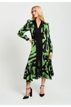 Liquorish Zebra Print Midi Dress With Front Slit