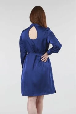 Double Second Royal Blue Belted Shift Dress -Yumi Clothing Shop 5ToeGfew 11948