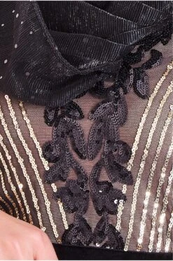 Goddiva Modesty Sequin Mesh Bodice Maxi Dress - Black -Yumi Clothing Shop 5VyhKm2r 15358