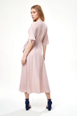Liquorish Polka Dot Midi Wrap Dress In Light Pink -Yumi Clothing Shop 5o3zMZhe 15408