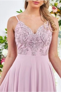 Goddiva Scallop Lace Chiffon Maxi Dress - Blush -Yumi Clothing Shop 65m9vgMd 15426