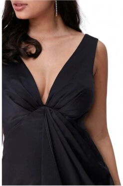 Goddiva Waterfall Satin Maxi Dress - Black 5 Goddiva Waterfall Satin Maxi Dress - Black -Yumi Clothing Shop 68C5m5Z3 13785