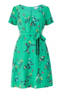 Yumi Green Bird Print Skater Dress 7 Yumi Green Bird Print Skater Dress -Yumi Clothing Shop 6X7Zi78L 13967
