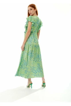 Liquorish Animal Print Maxi Wrap Dress In Sage -Yumi Clothing Shop 6f2Wu5MK 10779