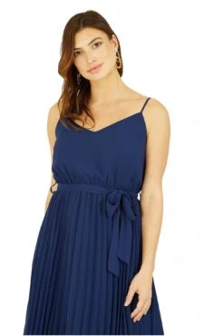 Mela London Navy Pleated Strappy Midi Dress -Yumi Clothing Shop 6uxEfJb2 13515
