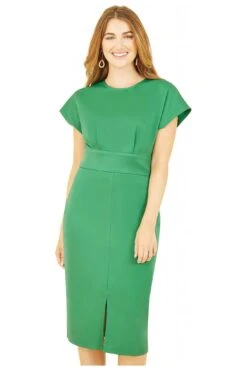 Yumi Green Scuba Kimono Sleeve Fitted Dress -Yumi Clothing Shop 7QZZtfd6 14840