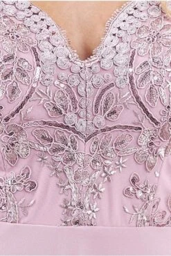 Goddiva Scallop Lace Chiffon Maxi Dress - Blush -Yumi Clothing Shop 7bIM5OfO 15426