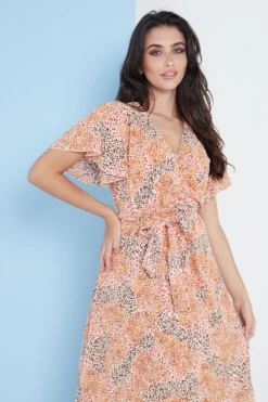 Lilura London Angel Sleeves Midi Wrap Dress -Yumi Clothing Shop 8QBh1b5a 15711