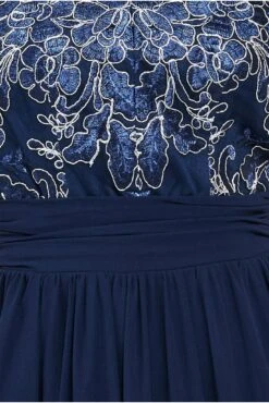 Goddiva Lace Halter Neck Chiffon Skirt Dress - Navy -Yumi Clothing Shop 8mgx0hry 10507