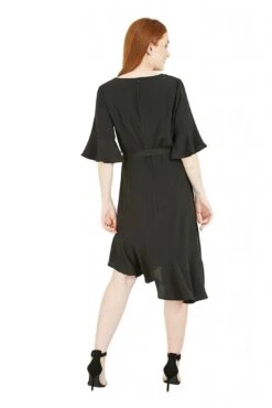 Mela London Black Wrap Dropped Sleeve Dress -Yumi Clothing Shop 9XEY0hcQ 14444