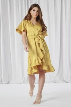 Double Second Frill Wrap Dress With Tea Sleeve -Yumi Clothing Shop AAN9npwV 14408