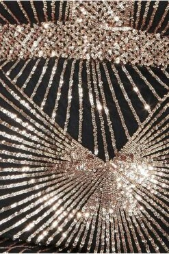 Goddiva Plus Starburst Sequin Maxi Dress - Rose Gold -Yumi Clothing Shop ANNVyJNw 11681