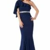 Goddiva Off The Shoulder Flair Maxi Dress - Navy