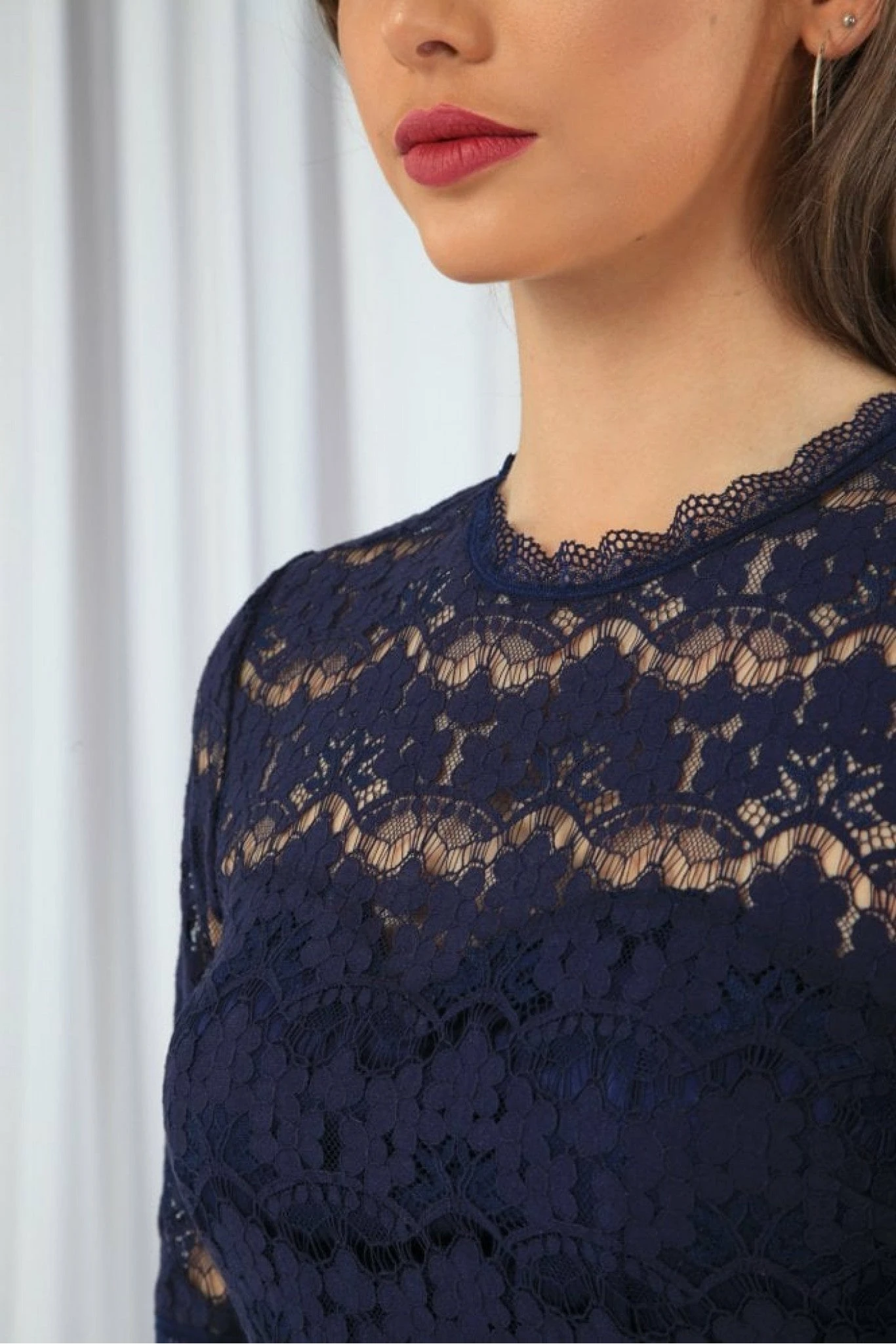 Double Second Navy Lace Dress With Tulle Skirt 6 Double Second Navy Lace Dress With Tulle Skirt - Image 6