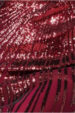 Goddiva Shooting Star Sequin Maxi Dress - Burgundy -Yumi Clothing Shop BRJobMUL 11694