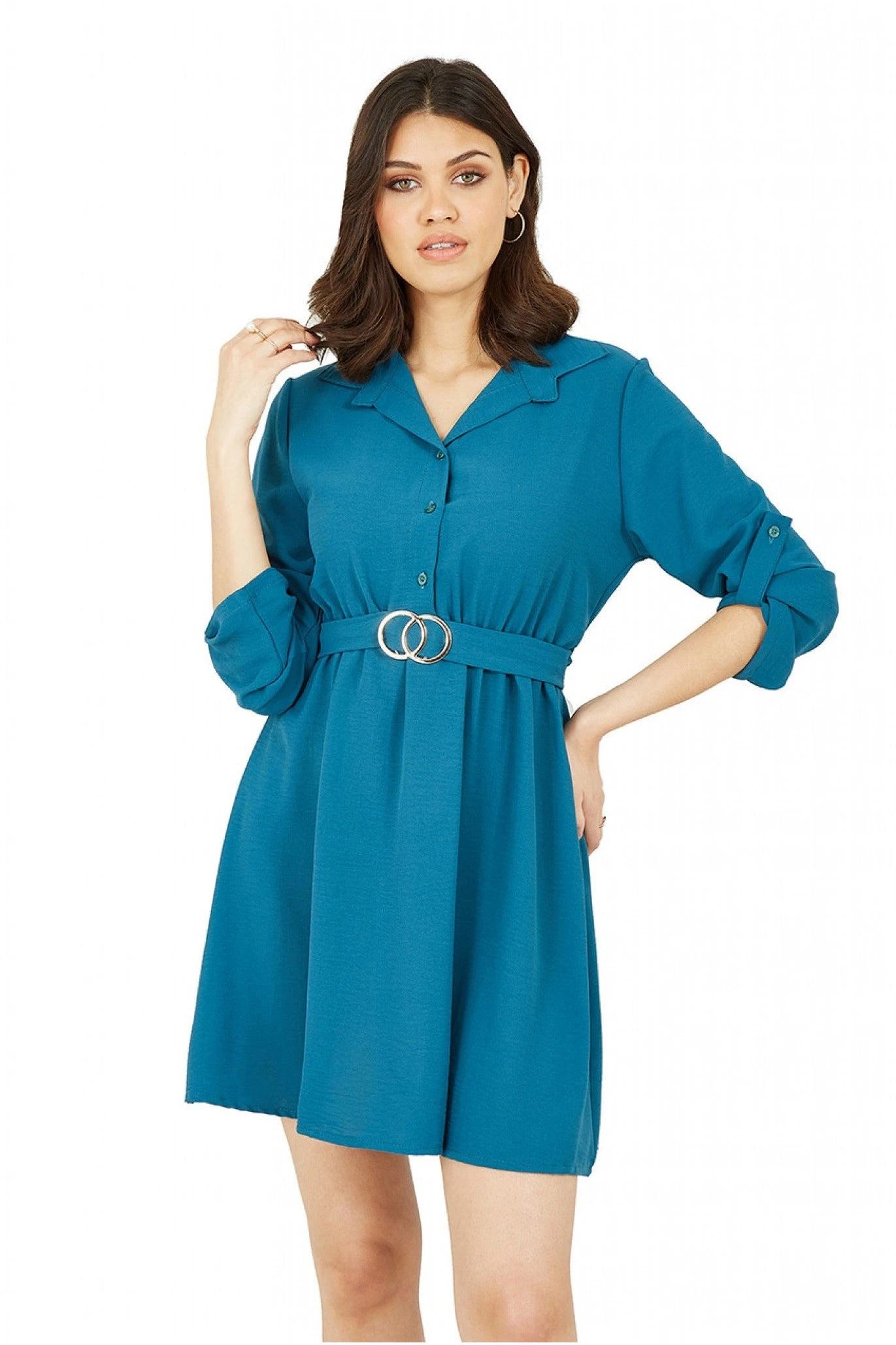 Mela London Gold Buckle Shirt Dress 1 Mela London Gold Buckle Shirt Dress