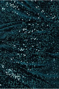 Goddiva Sequin & Velvet Bardot Midi Dress - Emerald -Yumi Clothing Shop BiDxbvPr 13135