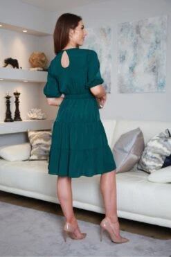 Double Second Green Teardrop Keyhole Wrap Dress -Yumi Clothing Shop CjLqtaNm 14750