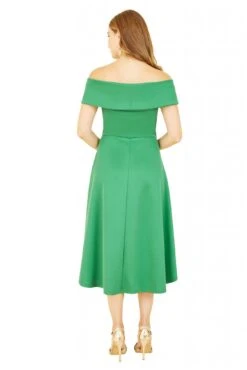 Mela London Bright Green Bardot Dipped Hem Dress -Yumi Clothing Shop CszEPm1q 14868