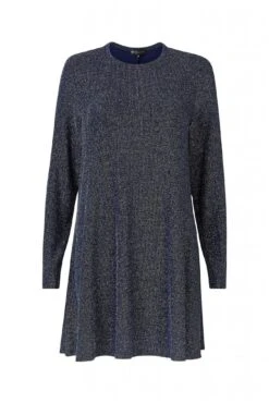 Mela London Navy Plus Size Shimmer Tunic Dress -Yumi Clothing Shop D75gzBIy 14429