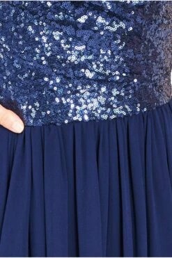 Goddiva Cowl Back Sequin & Chiffon Maxi Dress - Navy -Yumi Clothing Shop DCuoWAI4 3596