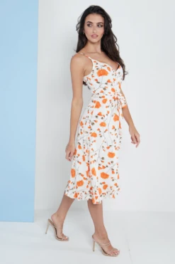 Lilura London White Floral Print Cami Midi Dress -Yumi Clothing Shop DlW6lTJf 15706