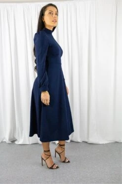 Signage Navy Long Sleeve Turtle Neck Midi Dress -Yumi Clothing Shop E2W9cGLH 15675