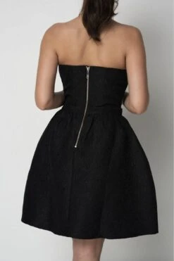 Double Second Black Jacquard Strapless Skater Dress -Yumi Clothing Shop EC7oGOKT 14361