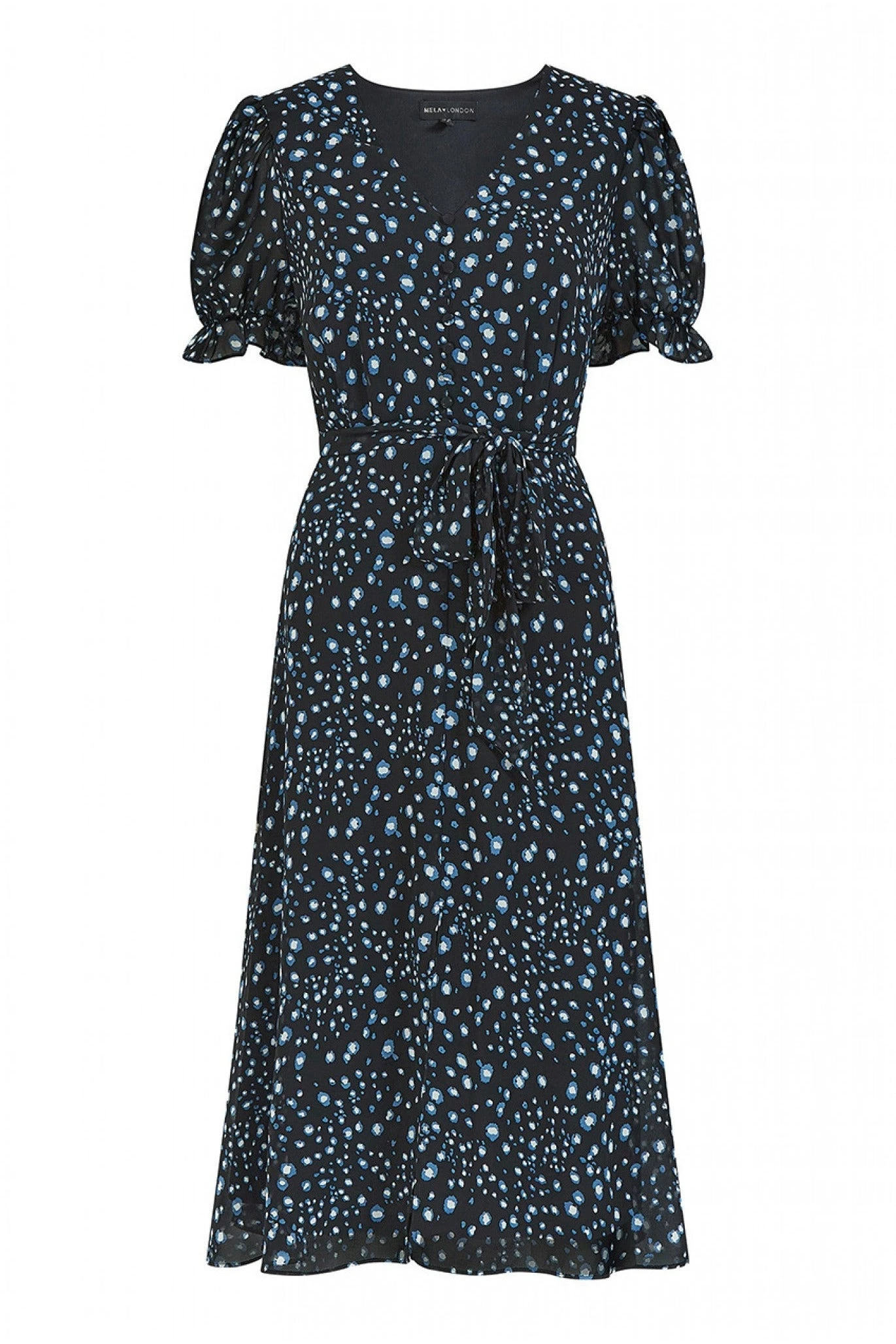 Mela London Black Animal Print Midi Tea Dress 3 Mela London Black Animal Print Midi Tea Dress - Image 3