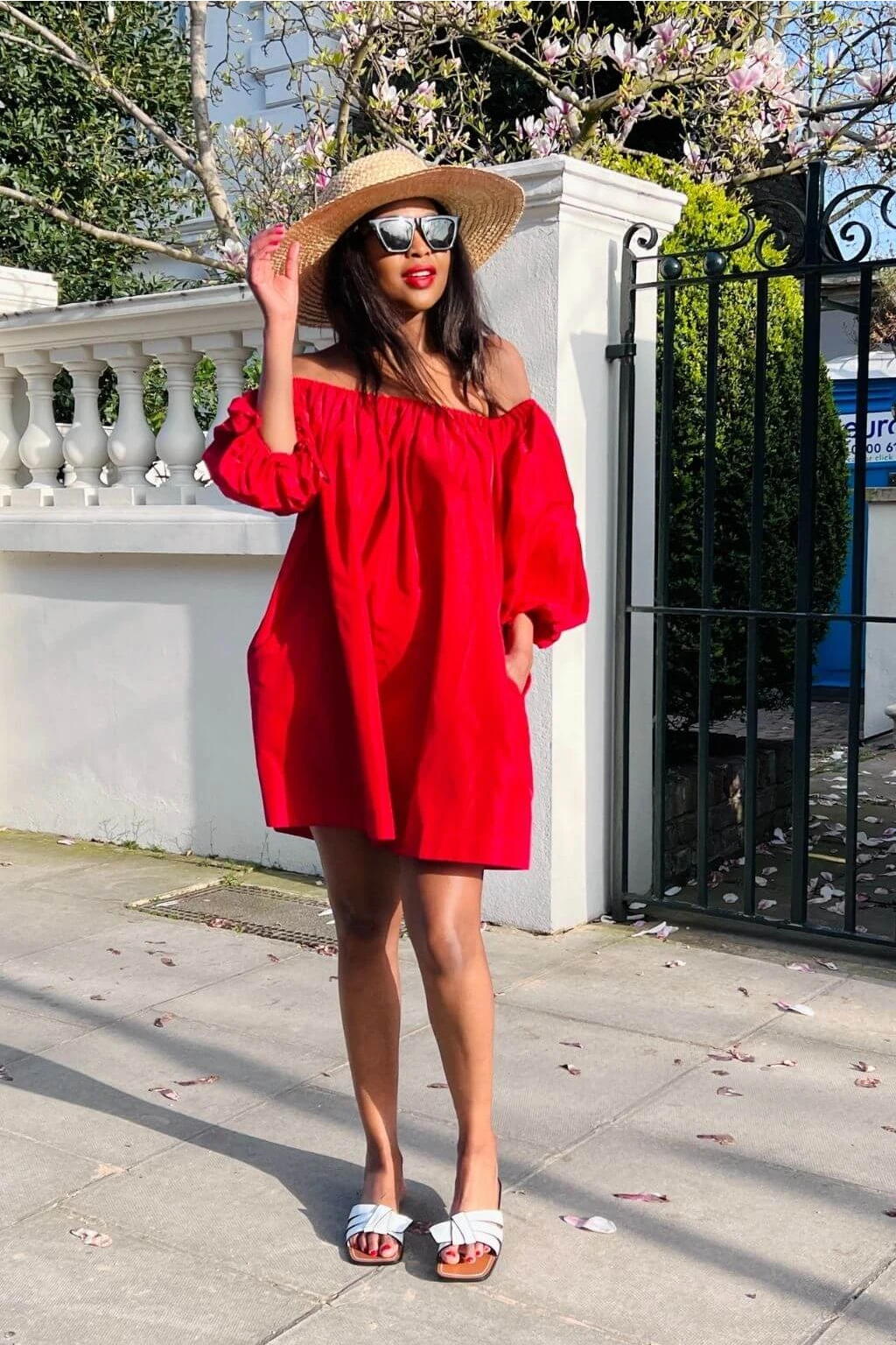 Setsofran London Red Off Shoulder Dress 5 Setsofran London Red Off Shoulder Dress - Image 5