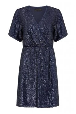 Mela London Navy Sequin Kimono Sleeve Wrap Dress -Yumi Clothing Shop F0MqUZWV 13617