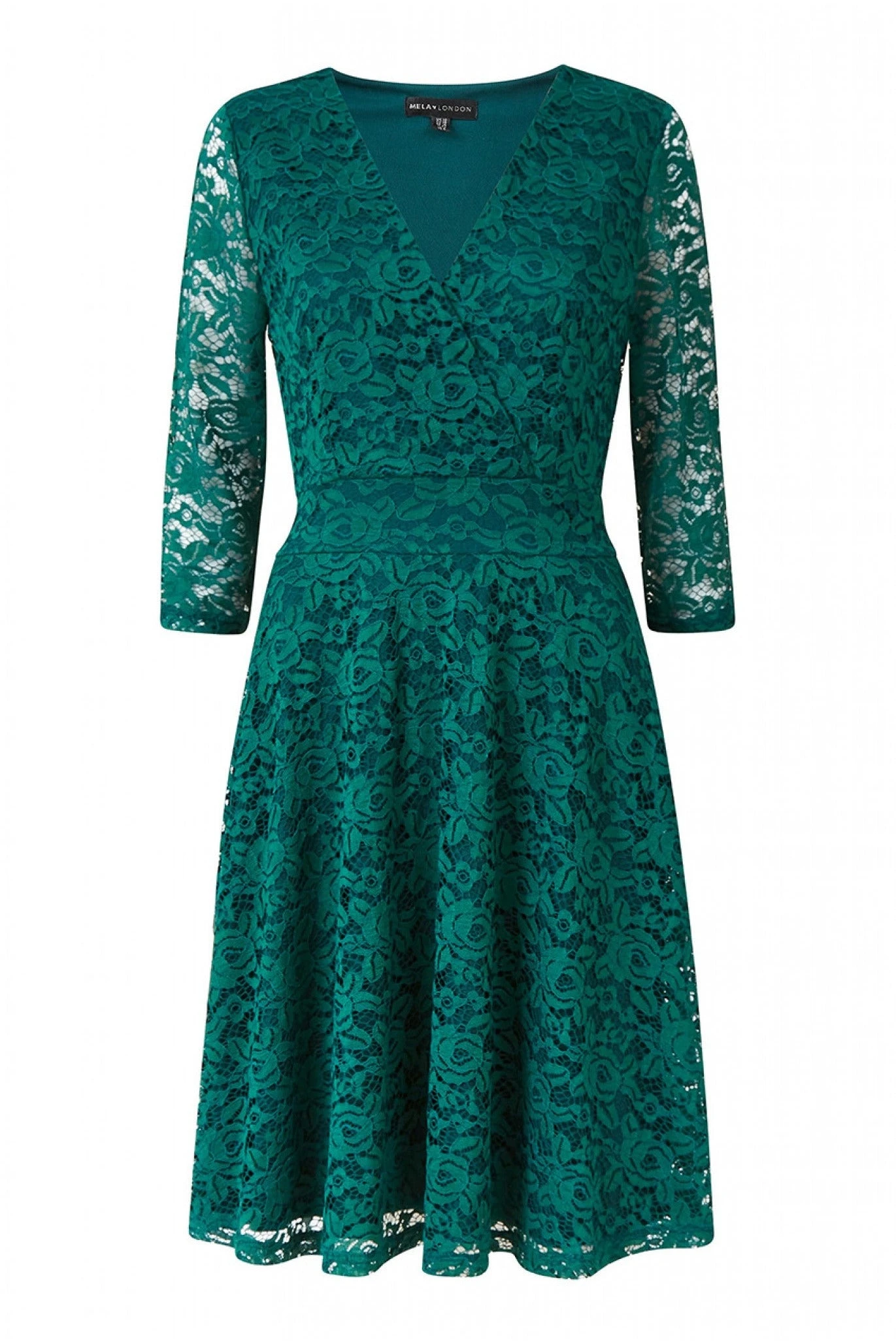 Mela London Green Lace Skater Dress 2 Mela London Green Lace Skater Dress - Image 2