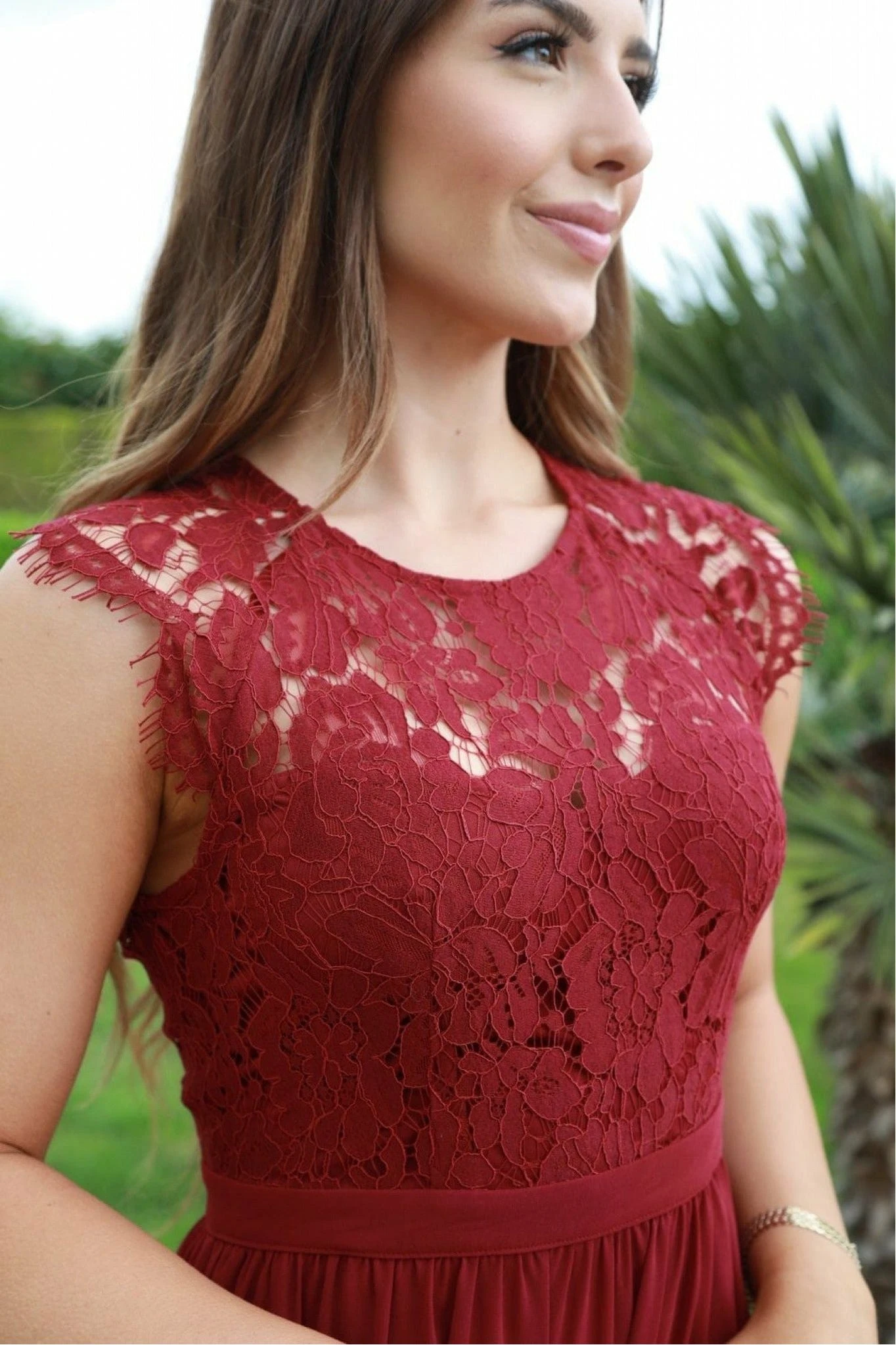 Double Second Red Scallop Edge Sleeveless Lace Dress 5 Double Second Red Scallop Edge Sleeveless Lace Dress - Image 5
