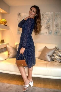 Double Second Printed Long Sleeve Tiered Wrap Front Dress -Yumi Clothing Shop FG2vGgAB 14422