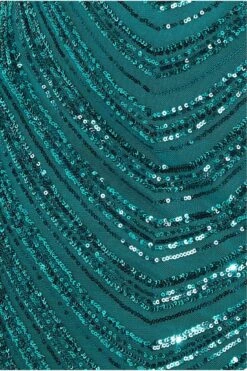 Goddiva One Shoulder Sequin Maxi Dress - Emerald Green -Yumi Clothing Shop Ft8Beo4f 14143